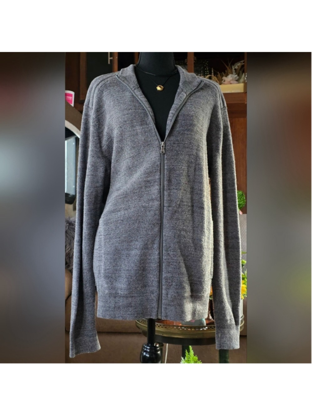 MICHAEL Michael Kors Men's Charcoal Zip-Up Sweater